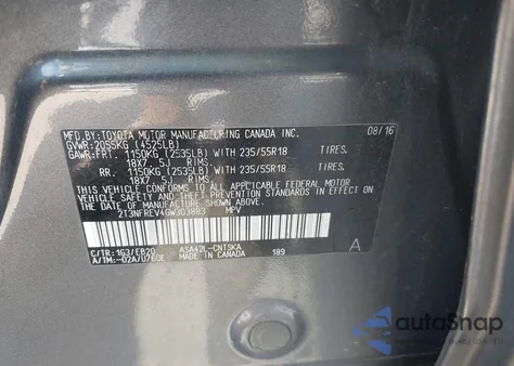 2016 Toyota Rav4 Se z USA, uszkodzony, nr VIN 2T3NFREV4GW303883